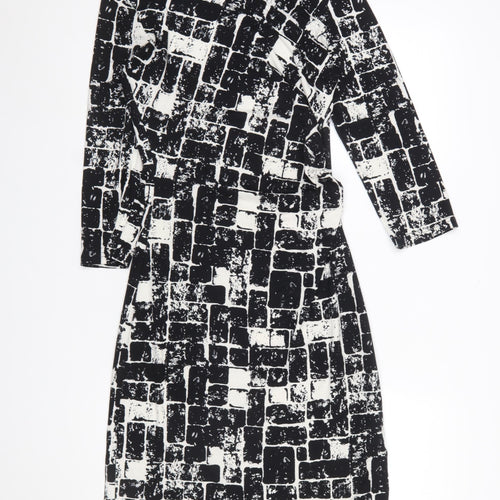 Smashed Lemon Women’s Black Geometric Sheath Dress Size 10