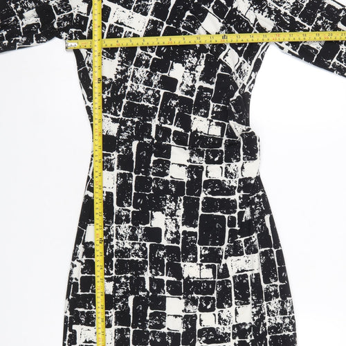 Smashed Lemon Women’s Black Geometric Sheath Dress Size 10