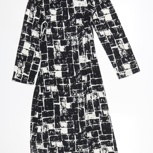 Smashed Lemon Women’s Black Geometric Sheath Dress Size 10