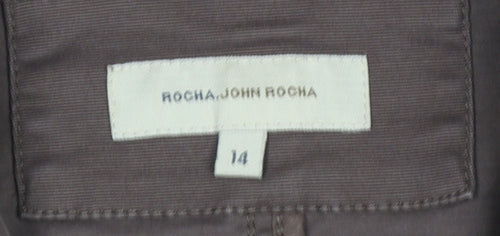 Rocha John Rocha Women's Brown Cotton Blazer Size 14