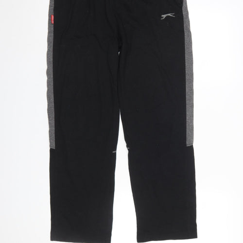 Slazenger Men's Black Sweatpants M Regular Fit Elastic Waist