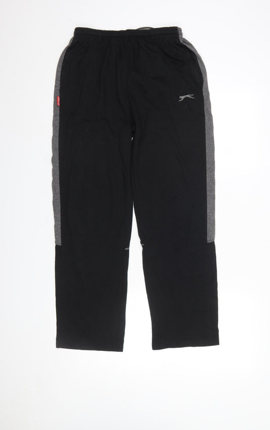 Slazenger Men's Black Sweatpants M Regular Fit Elastic Waist