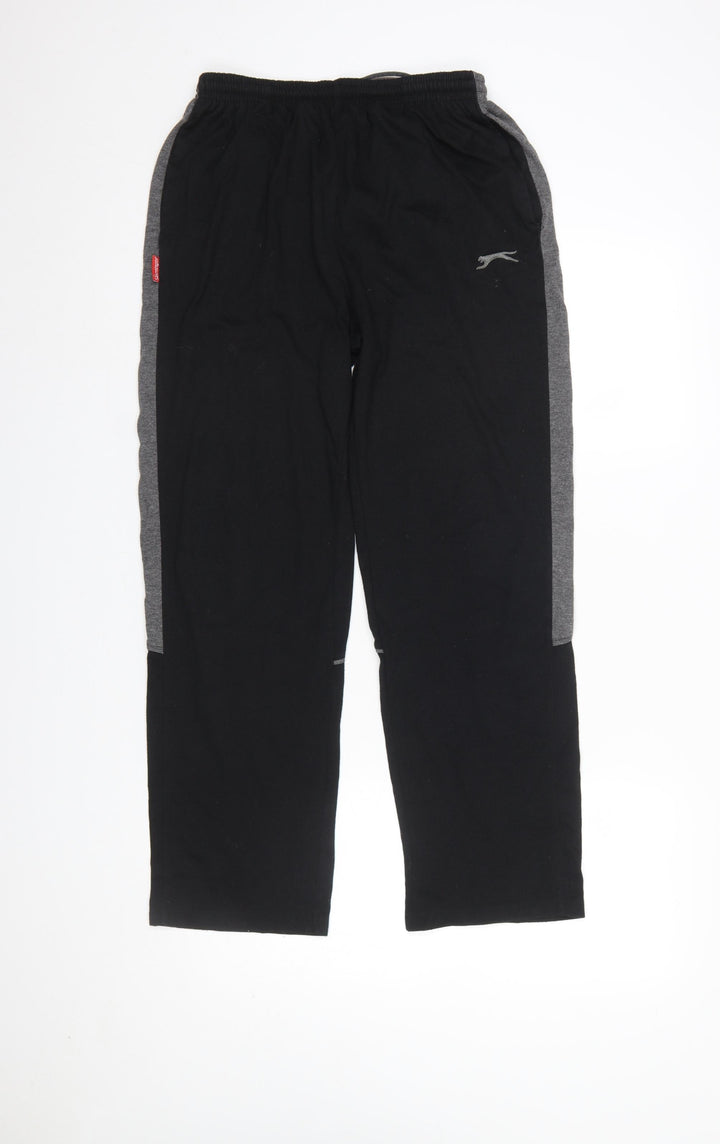 Slazenger Men's Black Sweatpants M Regular Fit Elastic Waist