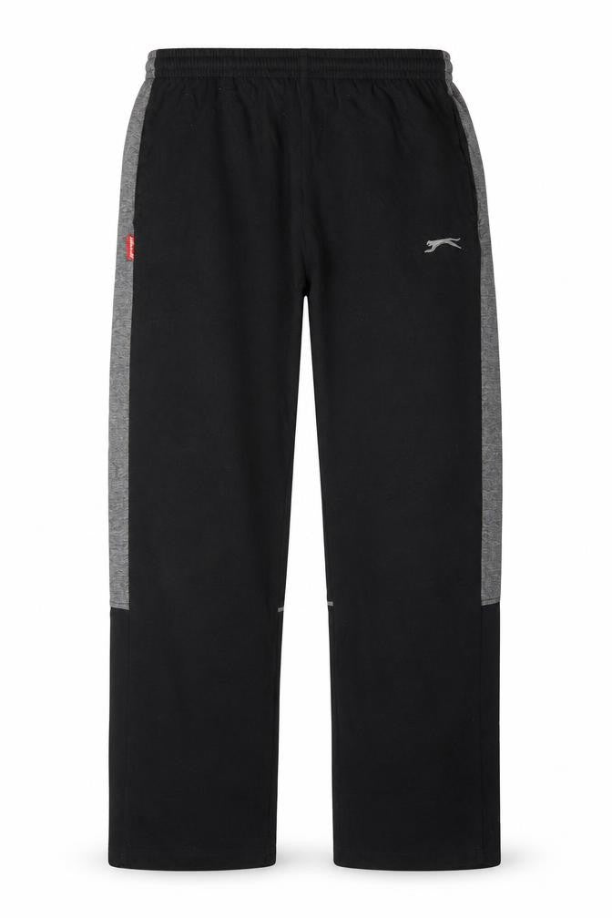 Front view of Slazenger Men's Black Sweatpants M Regular Fit Elastic Waist