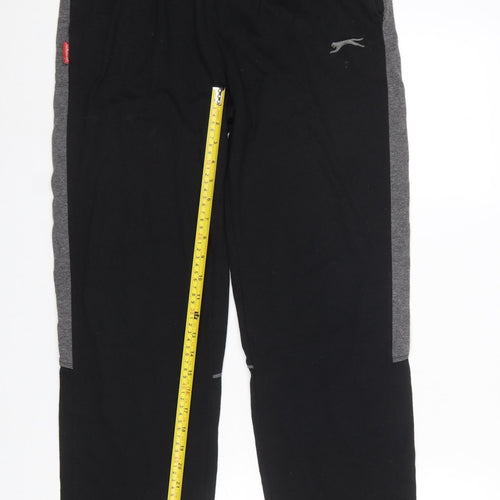 Slazenger Men's Black Sweatpants M Regular Fit Elastic Waist