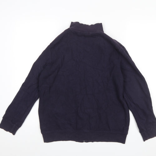 Casualclub Women Blue Size 12 Full Zip Cotton Jumper