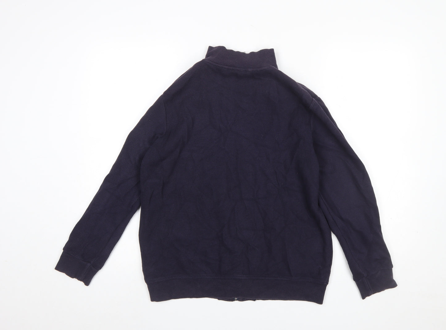 Casualclub Women Blue Size 12 Full Zip Cotton Jumper