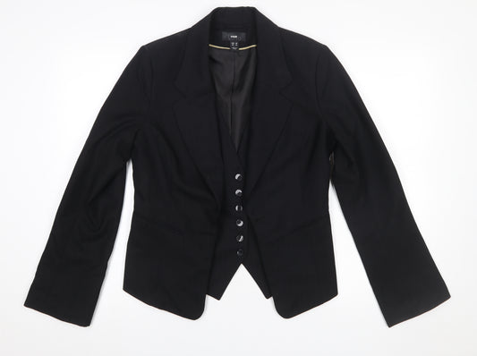 H&M Women's Black Size 12 Classic Single-Breasted Suit Jacket