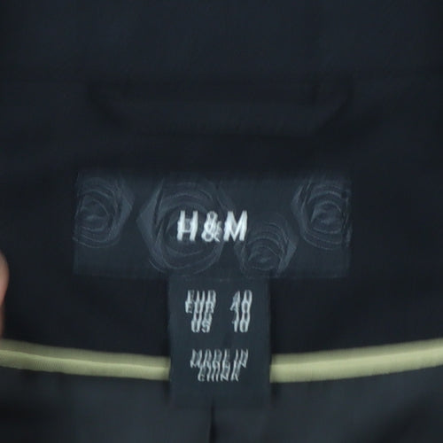 H&M Women's Black Size 12 Classic Single-Breasted Suit Jacket