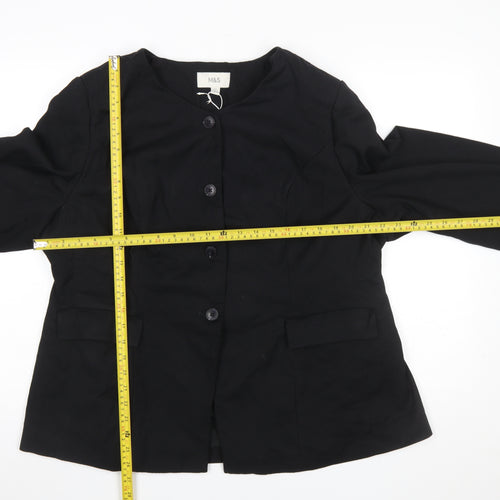 Marks and Spencer Womens Black Size 20 Regular Blazer Jacket