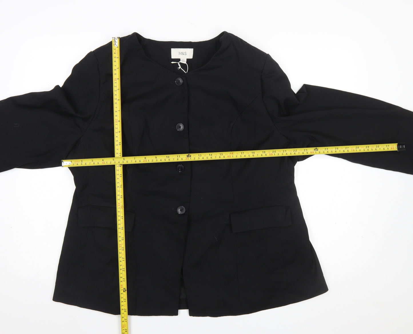 Marks and Spencer Womens Black Size 20 Regular Blazer Jacket