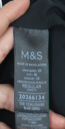 Marks and Spencer Womens Black Size 20 Regular Blazer Jacket