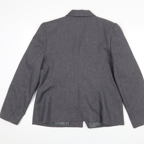 Christian Marcus Women Grey Polyester Three-Button Blazer Size 18