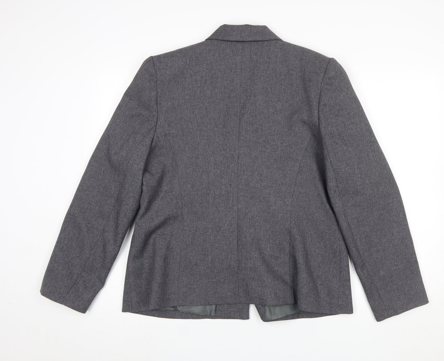 Christian Marcus Women Grey Polyester Three-Button Blazer Size 18
