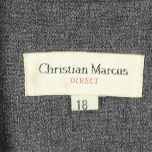 Christian Marcus Women Grey Polyester Three-Button Blazer Size 18