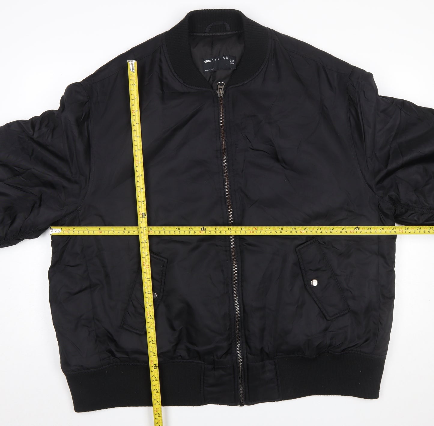 ASOS DESIGN Womens Black Size 16 Bomber Jacket Nylon Casual