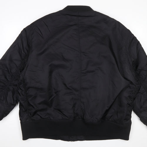 ASOS DESIGN Womens Black Size 16 Bomber Jacket Nylon Casual