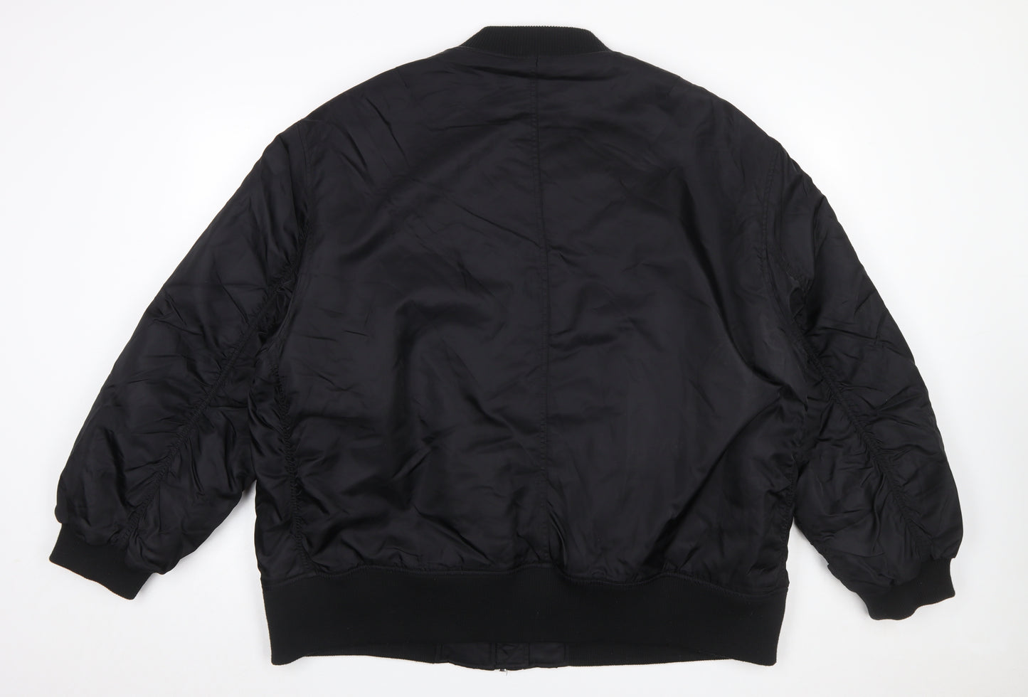 ASOS DESIGN Womens Black Size 16 Bomber Jacket Nylon Casual