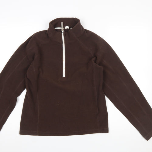 Sunice Women's Brown Fleece 1/2 Zip Pullover Sweatshirt Medium
