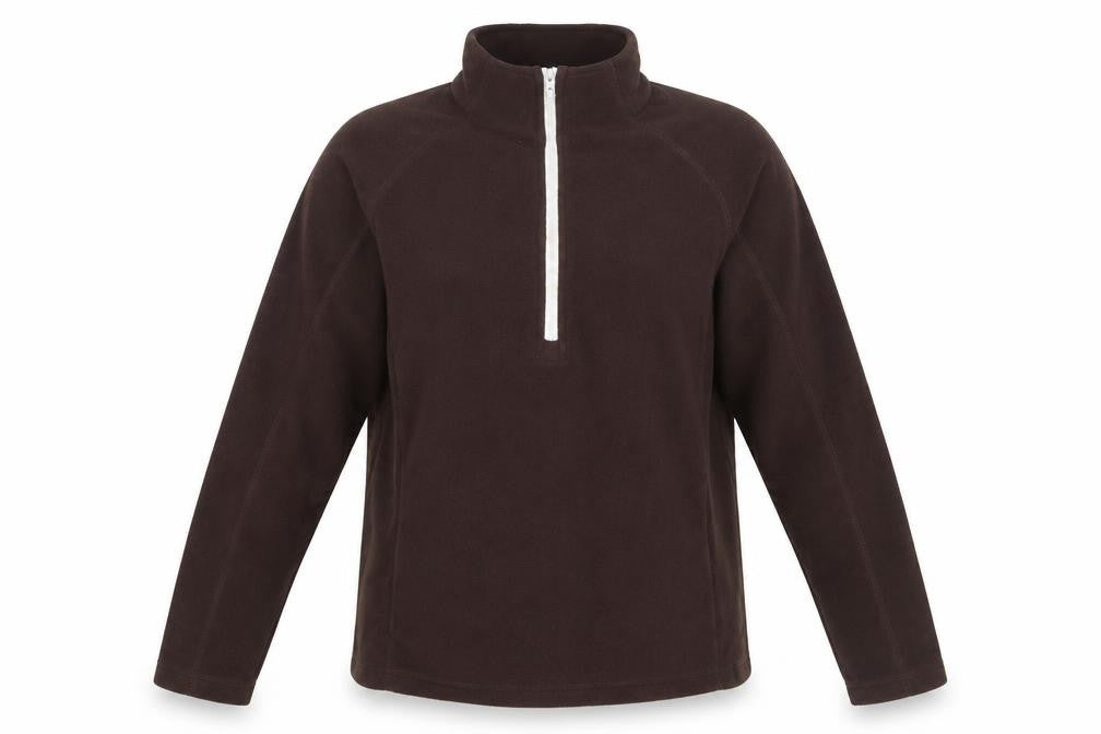 Front view of Sunice Women's Brown Fleece 1/2 Zip Pullover Sweatshirt Medium