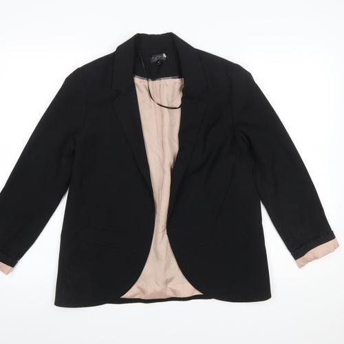 Topshop Women Black Size 10 Classic Blazer Jacket Lined