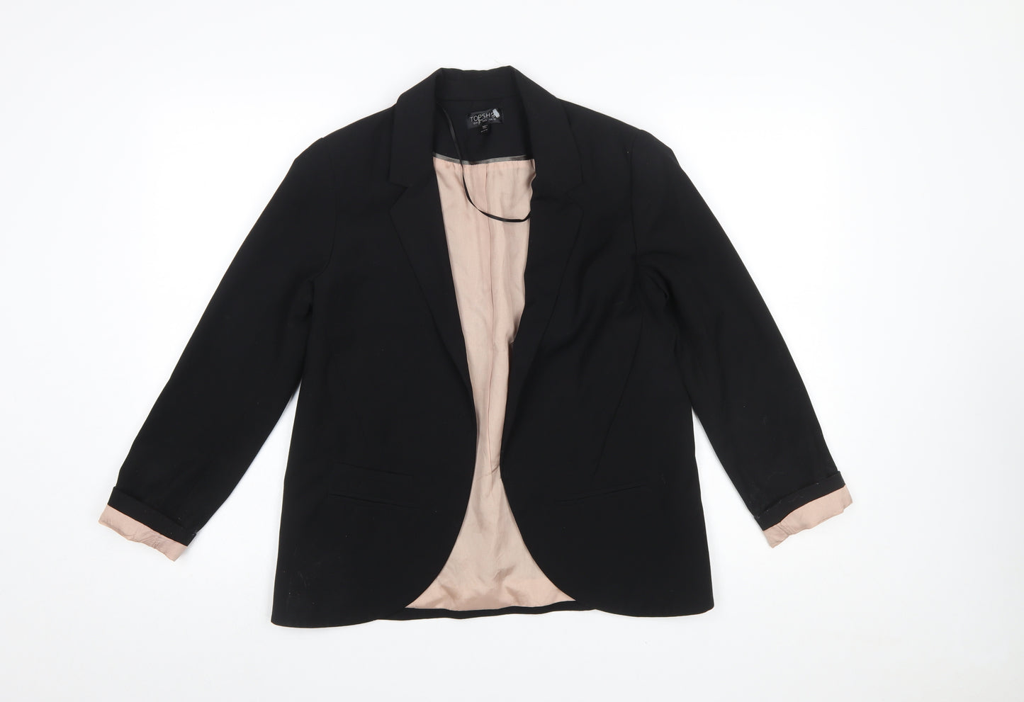 Topshop Women Black Size 10 Classic Blazer Jacket Lined