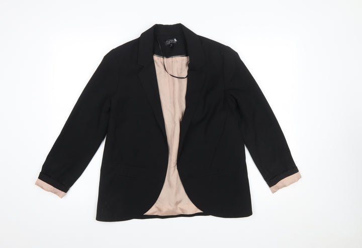 Topshop Women Black Size 10 Classic Blazer Jacket Lined
