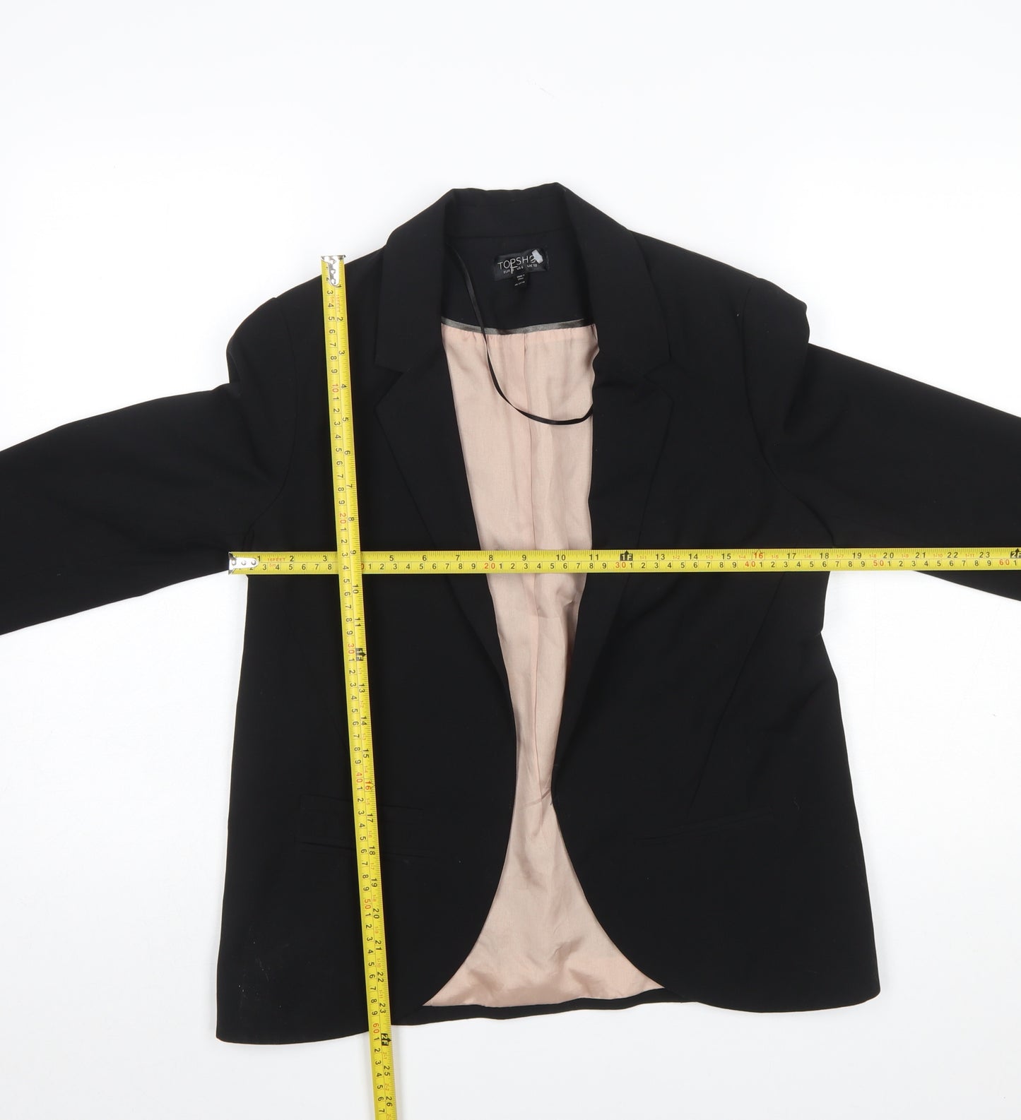 Topshop Women Black Size 10 Classic Blazer Jacket Lined