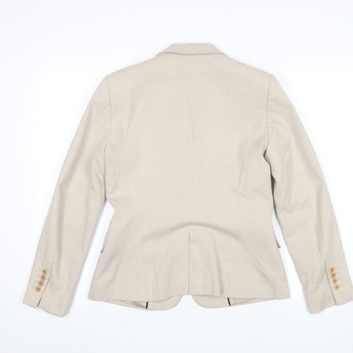 Zara Beige Tailored Women's Blazer Size S Single Breasted Jacket