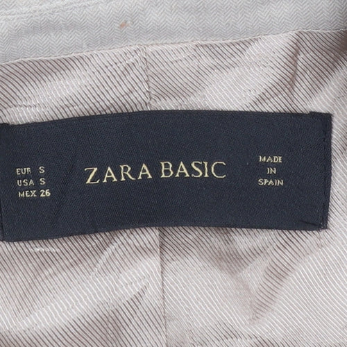 Zara Beige Tailored Women's Blazer Size S Single Breasted Jacket