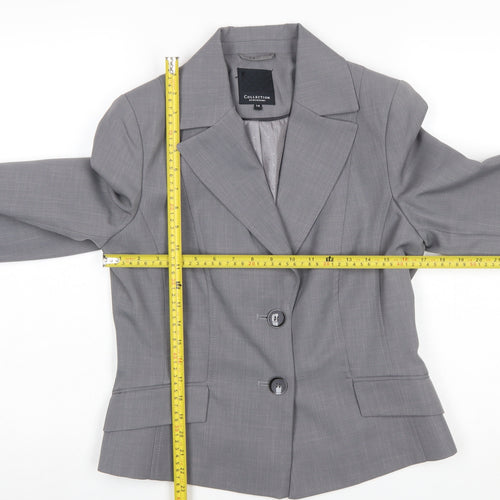 Debenhams Women Grey Size 14 Tailored Blazer Jacket