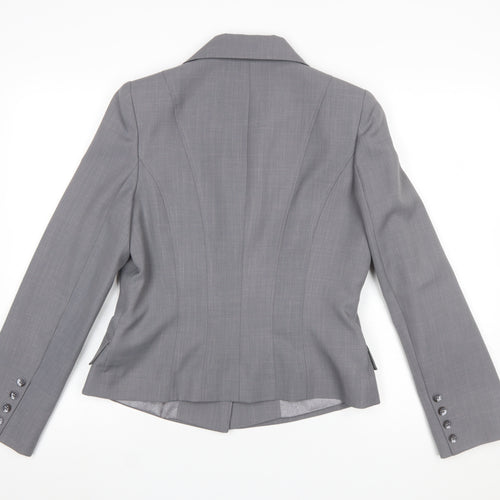 Debenhams Women Grey Size 14 Tailored Blazer Jacket