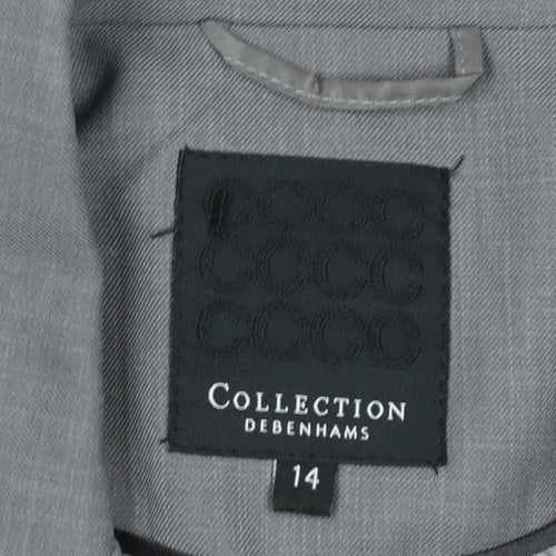Debenhams Women Grey Size 14 Tailored Blazer Jacket
