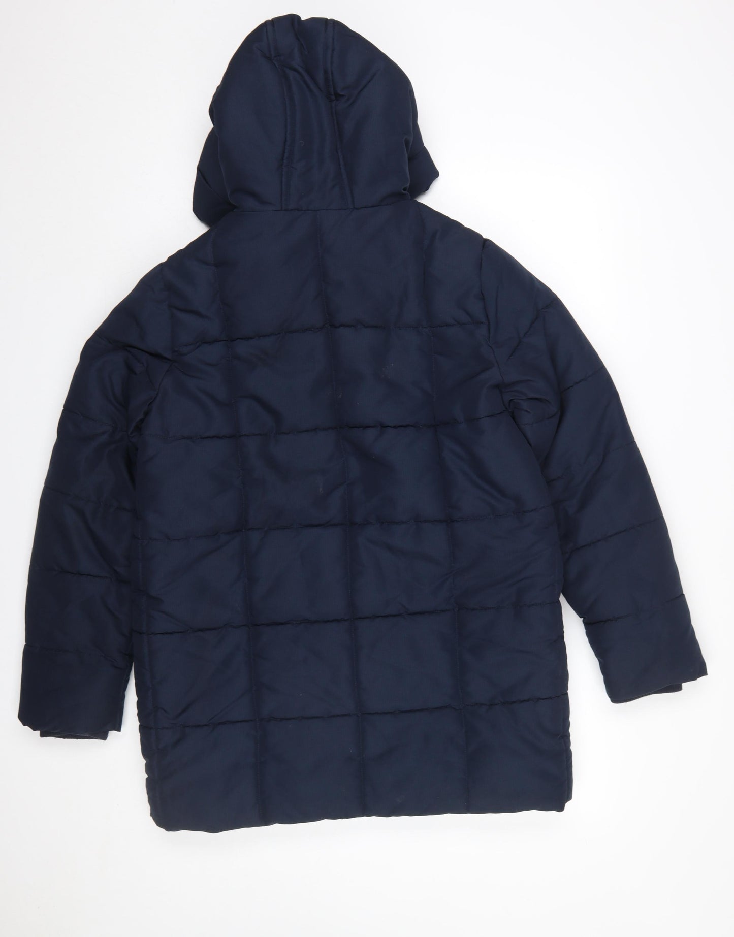Marks and Spencer Boys Blue Hooded Puffer Jacket 14-15 Years Polyester Winter