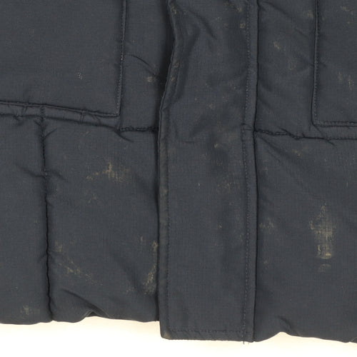 Marks and Spencer Boys Blue Hooded Puffer Jacket 14-15 Years Polyester Winter