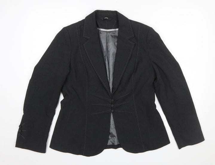 Marks and Spencer Women Charcoal Blazer UK 14 Tailored Single-Breasted Lined
