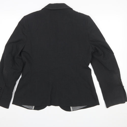 Marks and Spencer Women Charcoal Blazer UK 14 Tailored Single-Breasted Lined