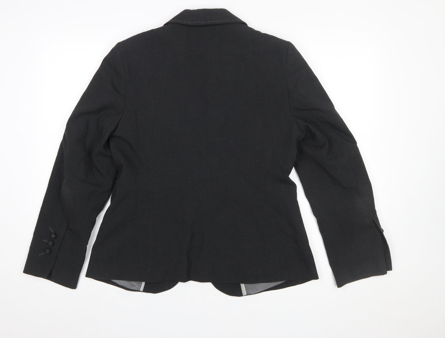 Marks and Spencer Women Charcoal Blazer UK 14 Tailored Single-Breasted Lined