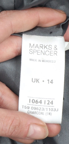 Marks and Spencer Women Charcoal Blazer UK 14 Tailored Single-Breasted Lined
