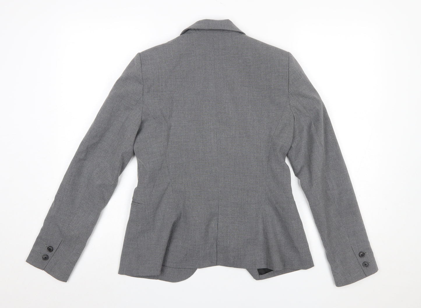 Zara Women Grey Houndstooth Single Breasted Blazer Size 10