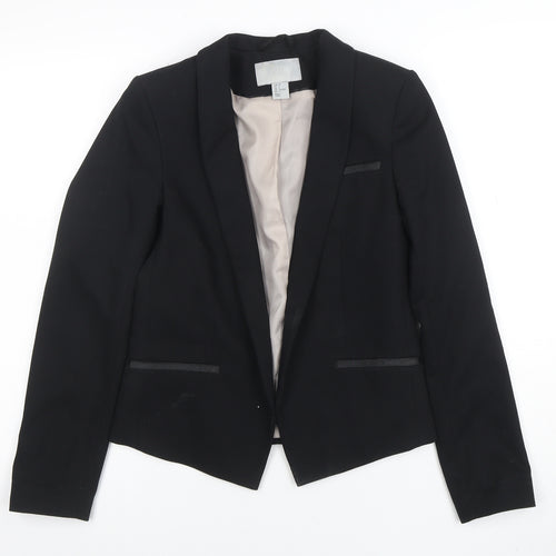 H&M Women's Black Slim Fit Blazer Jacket Size 6 Tailored Workwear