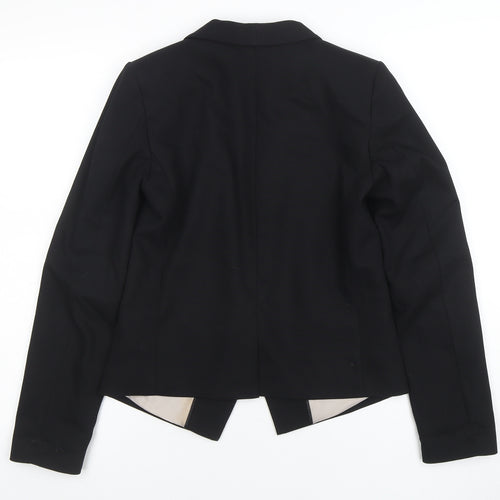 H&M Women's Black Slim Fit Blazer Jacket Size 6 Tailored Workwear