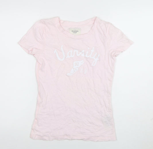 Abercrombie & Fitch Women’s Pink Slim Fit Varsity T-Shirt Size S