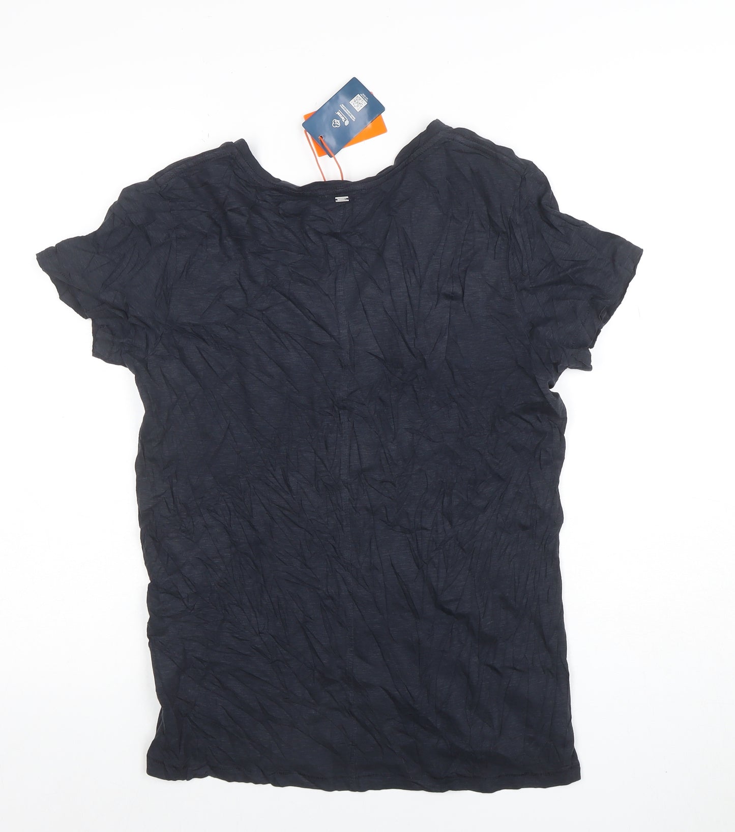 Superdry Womens Blue Cotton V-Neck Short Sleeve T-Shirt Size 10