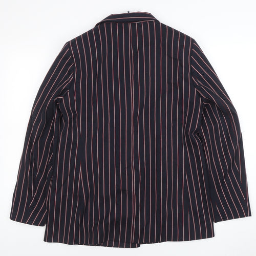 Marks and Spencer Women Navy Pinstripe Double-Breasted Blazer UK 12