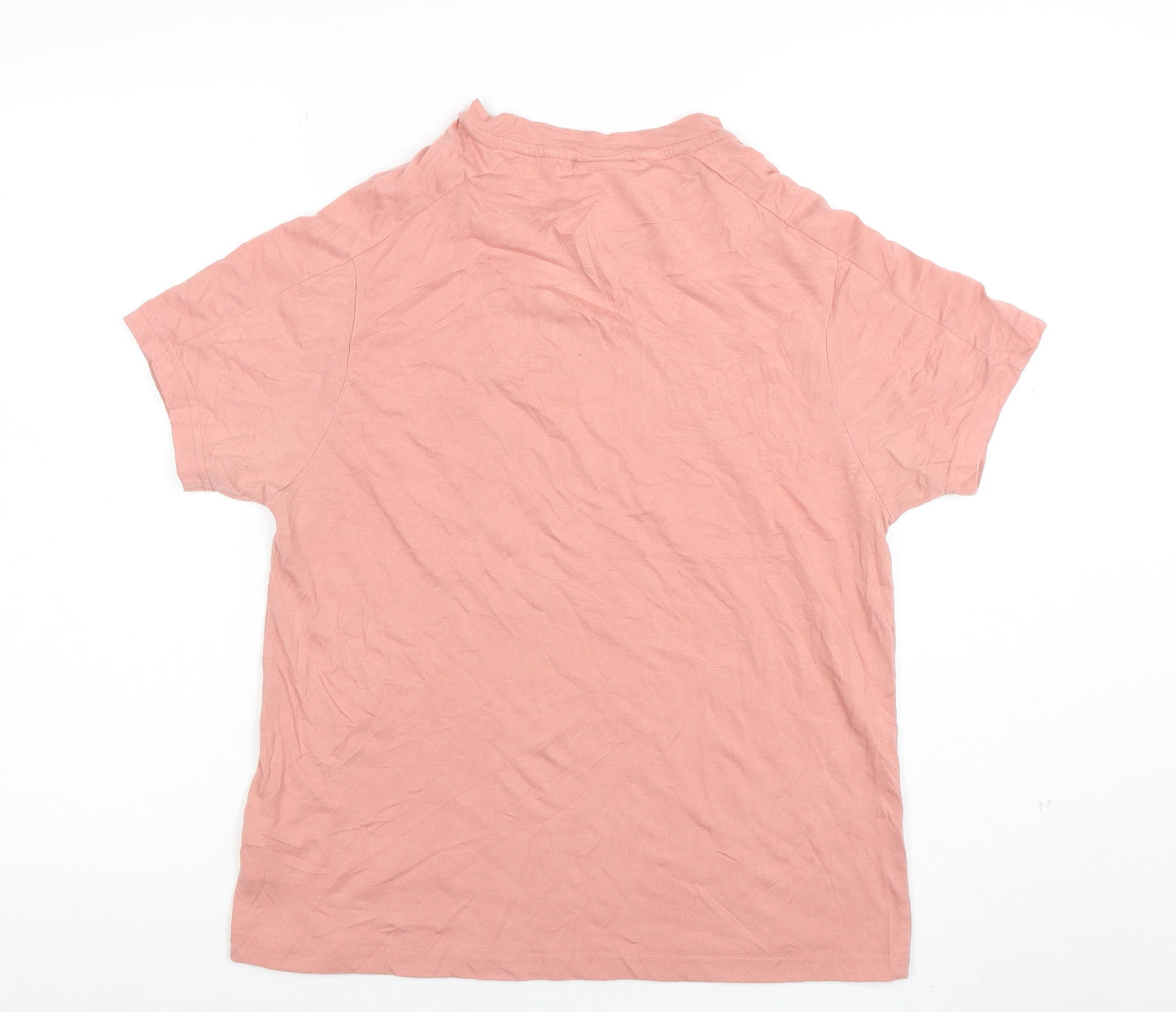 Lonsdale Womens Pink Basic Short Sleeve Crew Neck T-Shirt Size 16