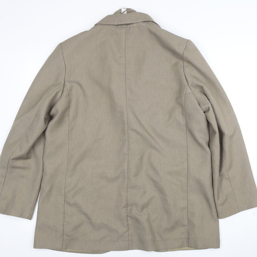 River Island Women Beige Size 12 Single-Breasted Blazer Jacket