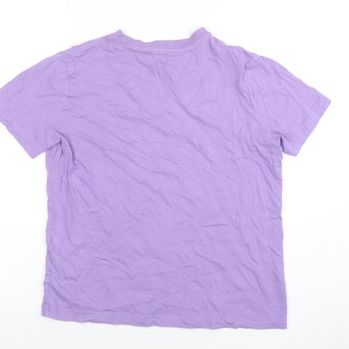 Nike Girls Purple Loose Fit Cotton Crew Neck T-Shirt M