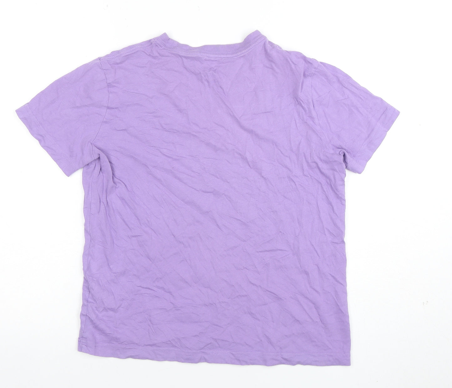 Nike Girls Purple Loose Fit Cotton Crew Neck T-Shirt M