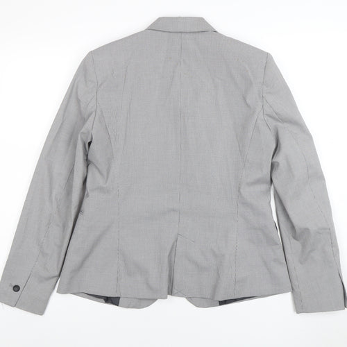 Zara Basic Women's Grey Single-Breasted Blazer Size 12 Classic Fit